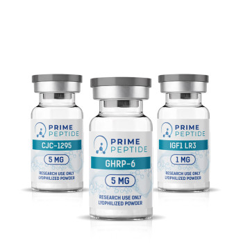 Research Stack for Muscle Growth and Recovery Studies - GHRP-6 5 mg + CJC-1295 (No DAC) 5 mg + IGF-1 LR3 1 mg Research Stack for Muscle Growth and Recovery Studies - GHRP-6 5 mg + CJC-1295 (No DAC) 5 mg + IGF-1 LR3 1 mg