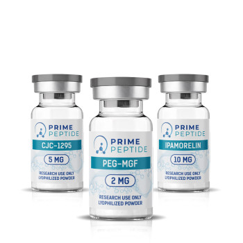Research Stack for Muscle Growth and Recovery Studies - Ipamorelin 10 mg + CJC-1295 (No DAC) 5 mg + PEG-MGF 2 mg Research Stack for Muscle Growth and Recovery Studies - Ipamorelin 10 mg + CJC-1295 (No DAC) 5 mg + PEG-MGF 2 mg
